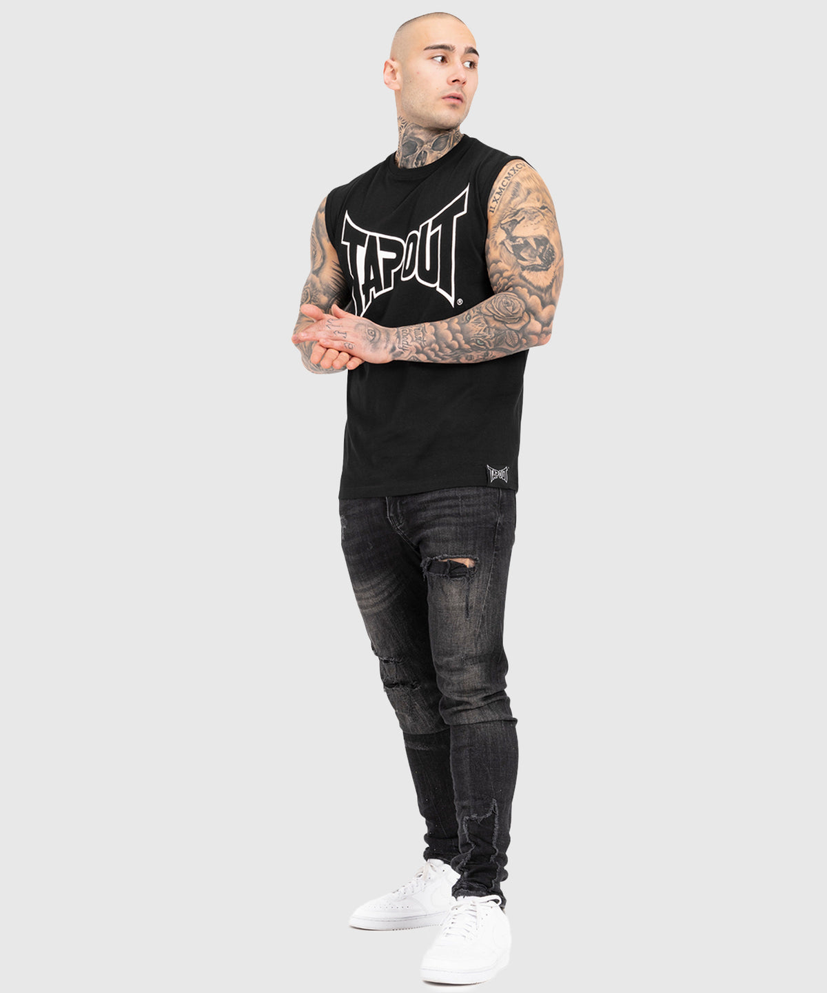Tapout Alemada Camiseta de Tirantes - Negro/Blanco