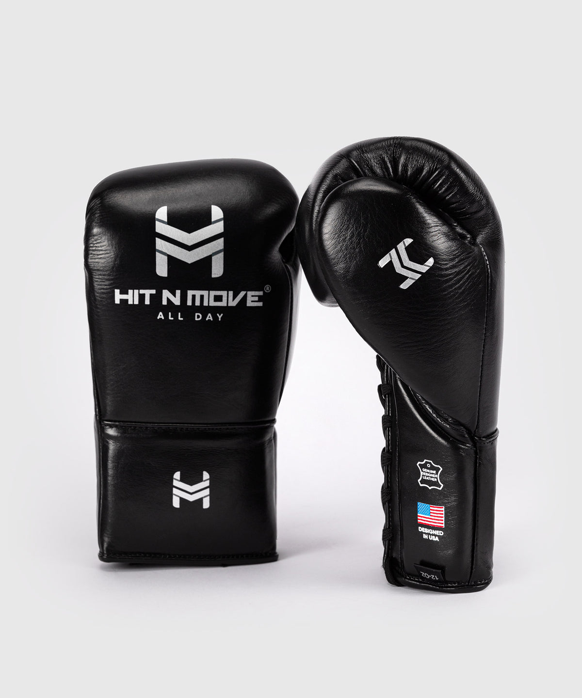 Hit N Move Schnürsenkel All Day Pro Balance Boxhandschuhe - Schwarz