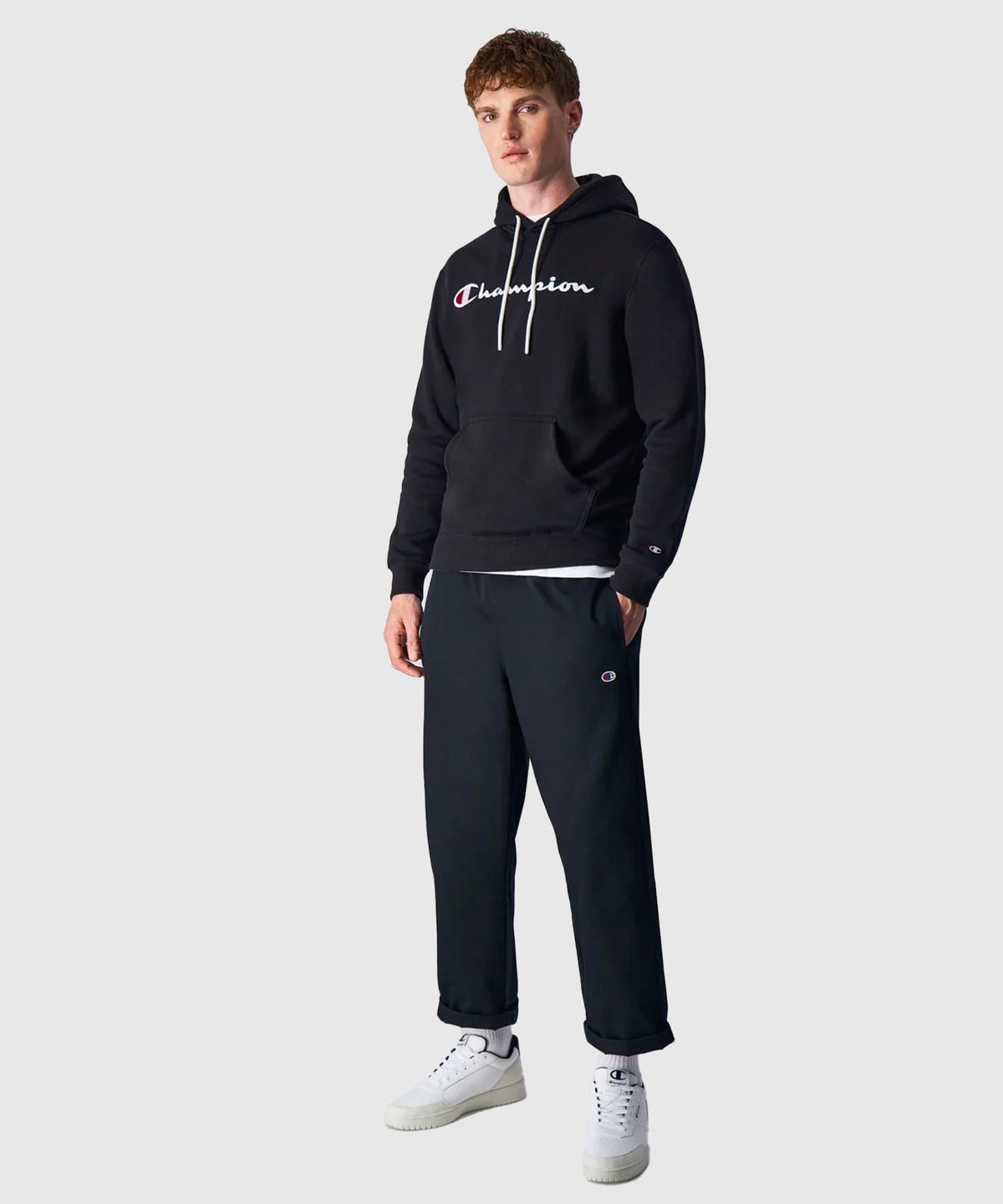 Sweatshirt À Capuche Champion Legacy Logo Brodé – Noir