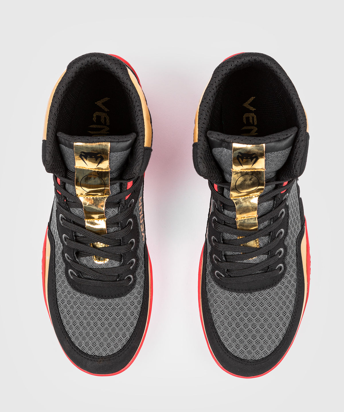 Venum Elite Zapatillas de lucha - Negro/Dorado/Rojo 