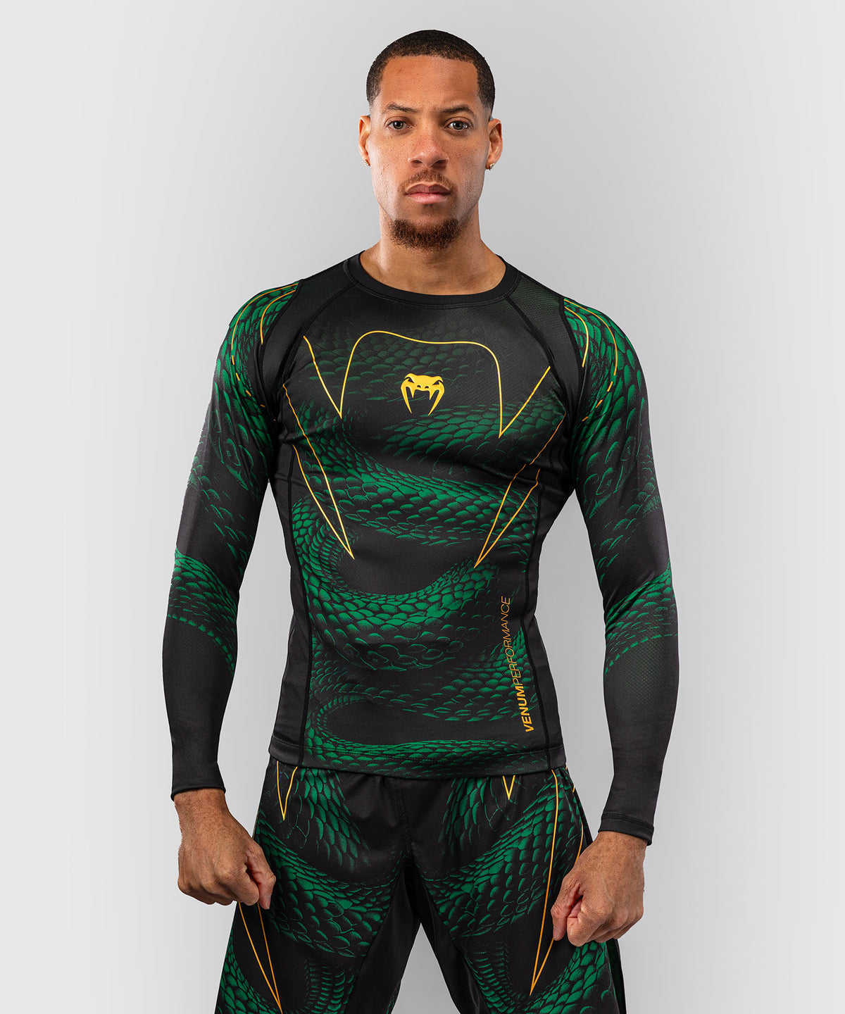 Venum Matupa Langarm Rashguard - Schwarz/Grün/Gold