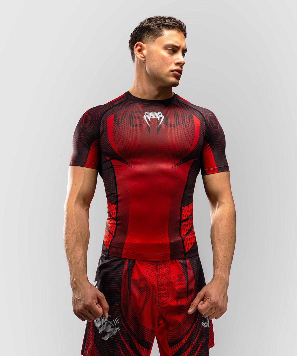 Venum Galactic 3.0 Rashguard a Maniche Corte - Rosso/Argento