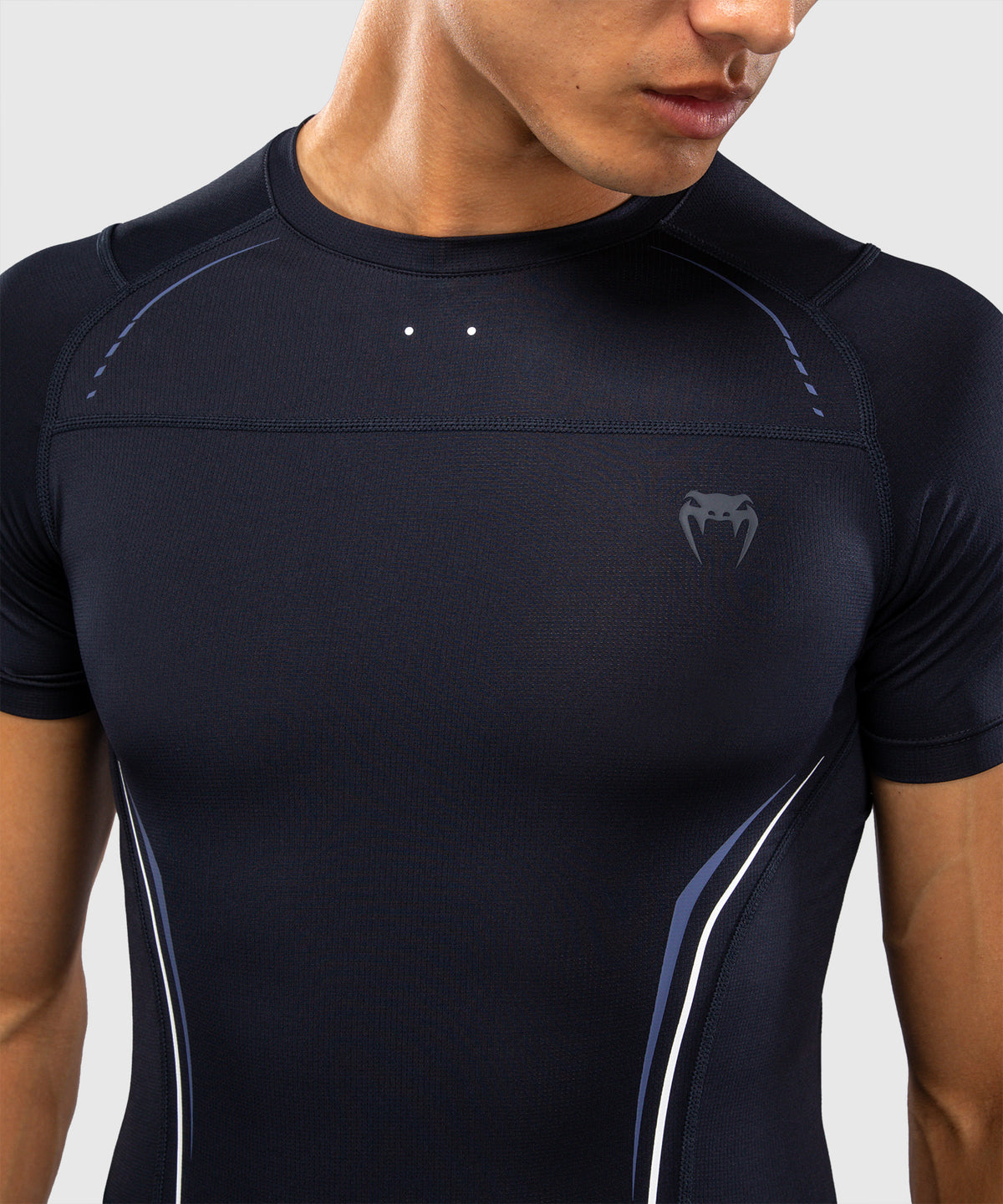 Venum G-Core Short Sleeve Rashguard - Navy Blue/White