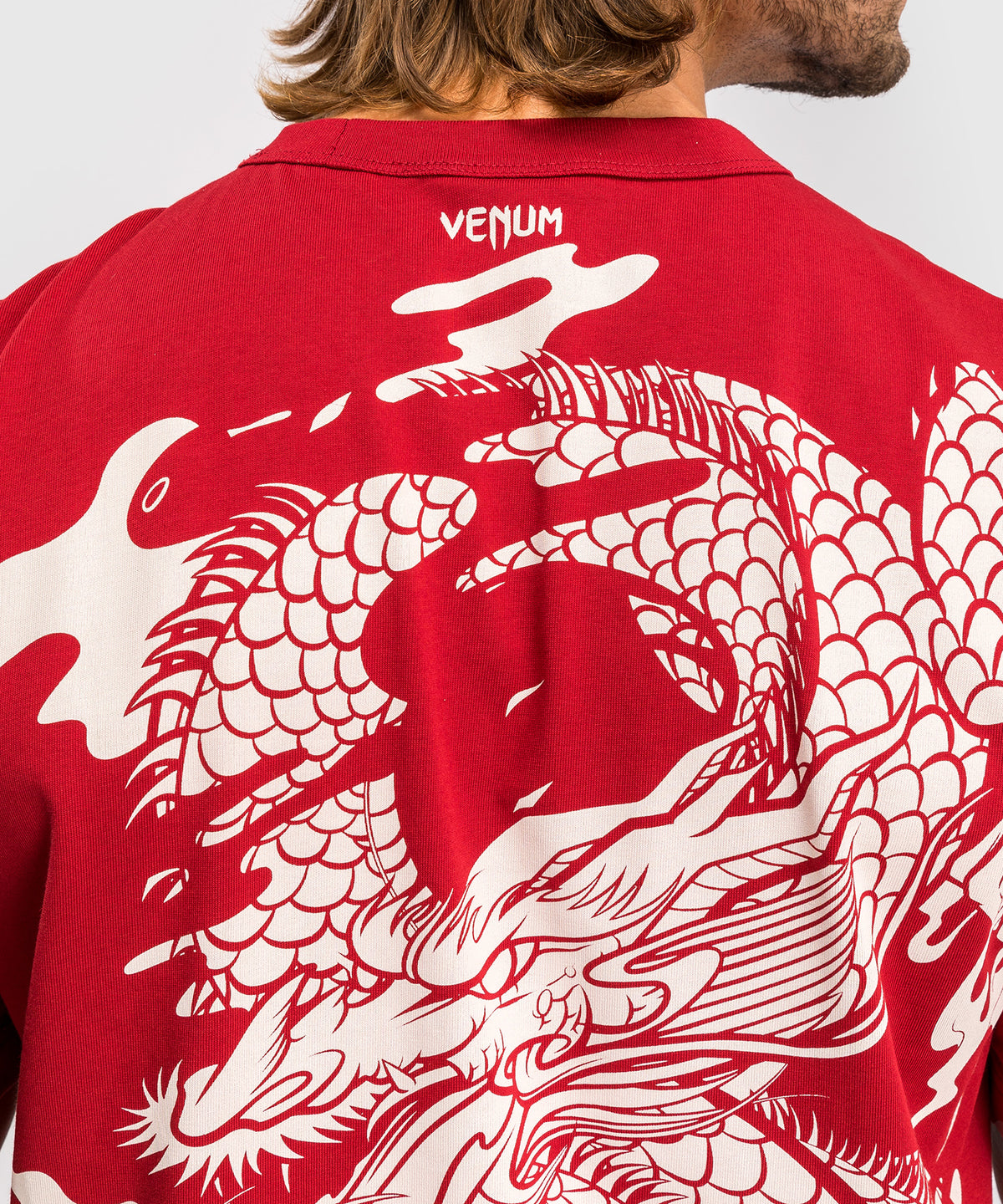 Venum Dragon’s Flight Herren T-Shirt - Kirschrot/Cremeweiß