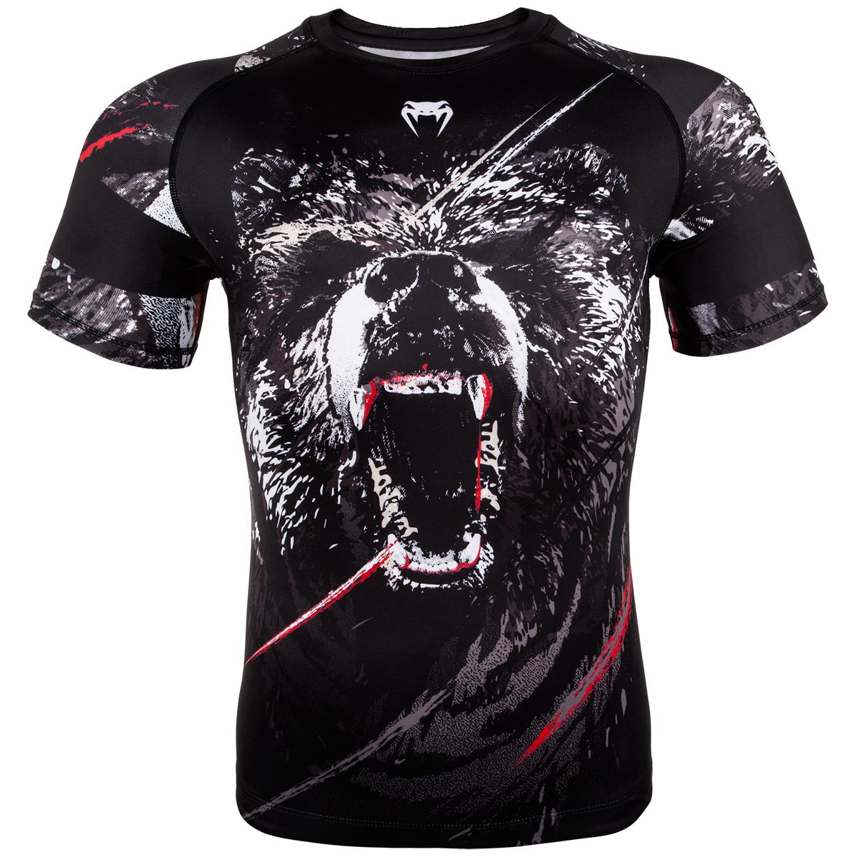 Rashguard Venum Grizzly  - Mangas Cortas– Negro/Blanco