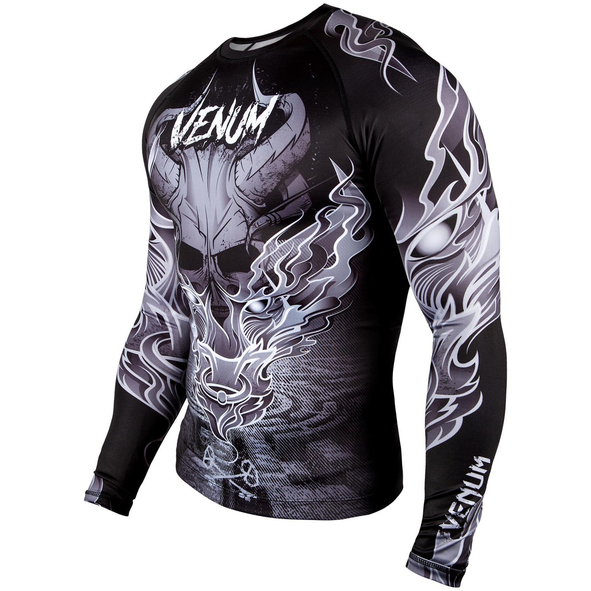 Venum Minotaurus Rashguard - Long Sleeves - Black/White