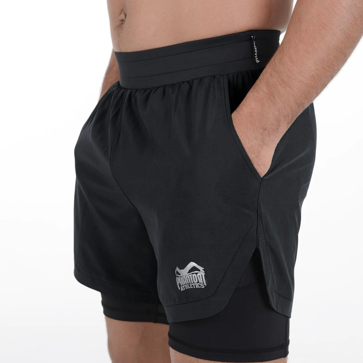 Phantom Athletics Laser 2 en 1 Pantalones Cortos de Entrenamiento - Negro