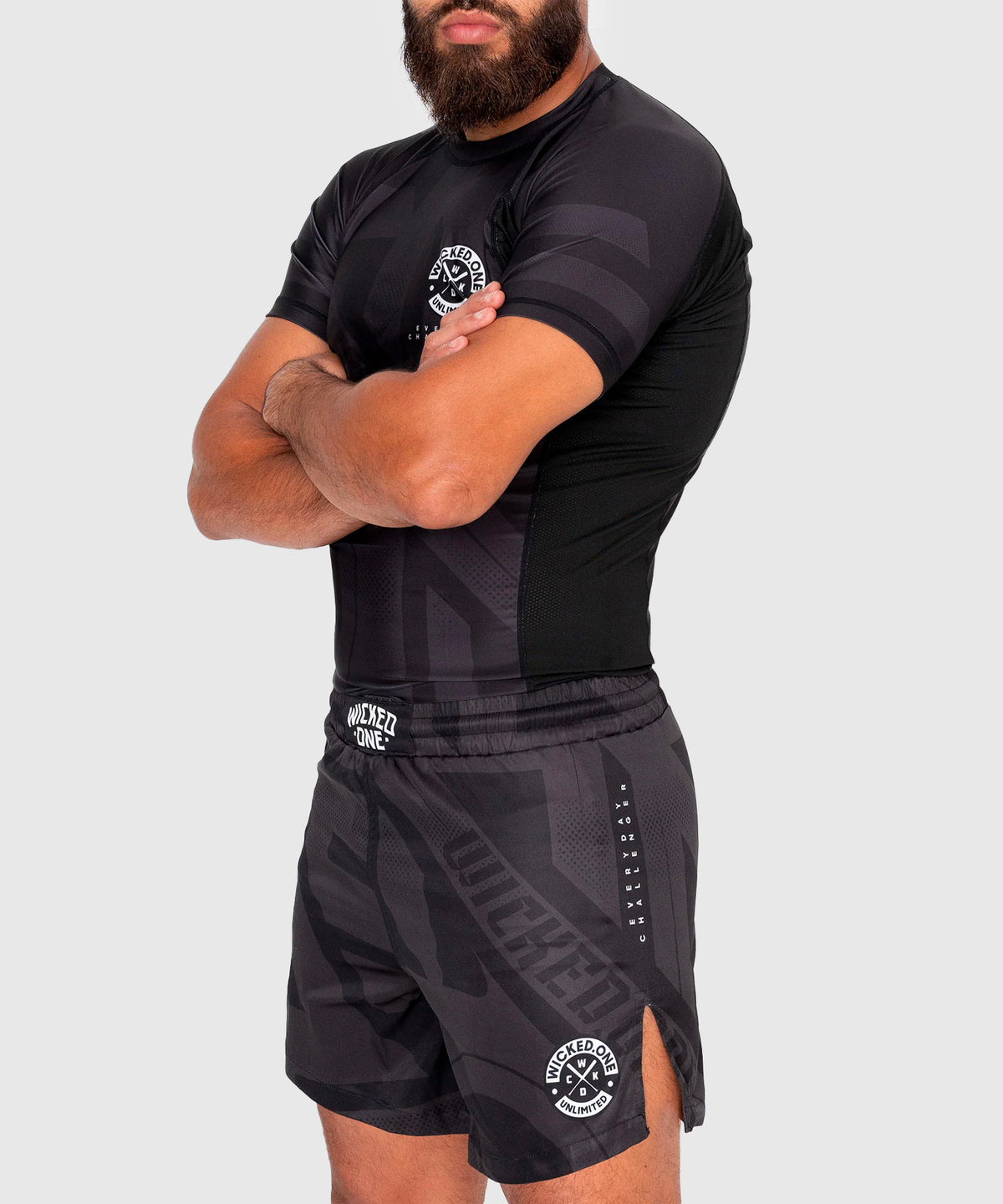 Wicked One Outsiderz Rashguard a Maniche Corte - Nero