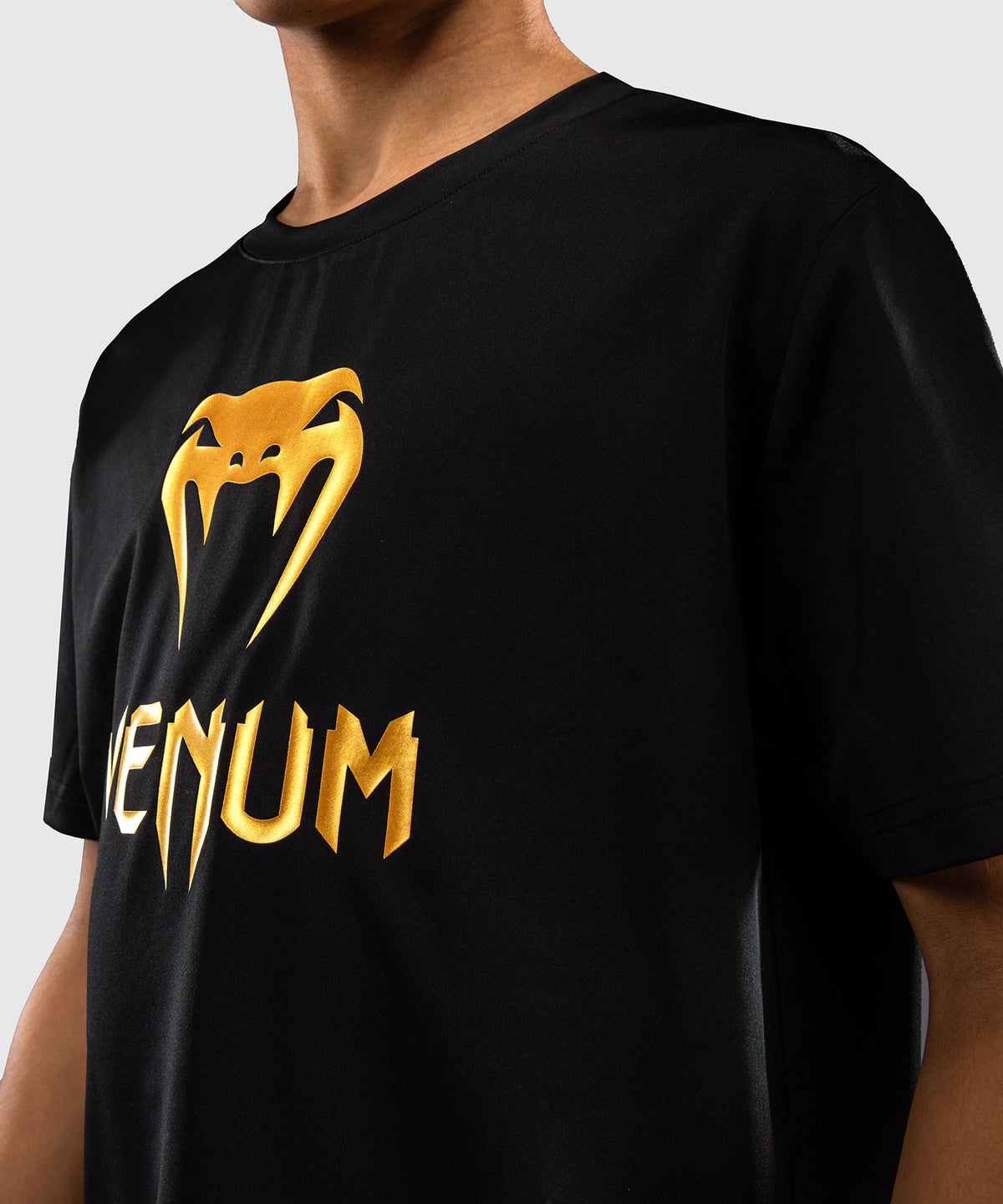 Venum Classic Dry Tech T-Shirt für Kinder - Schwarz/Gold