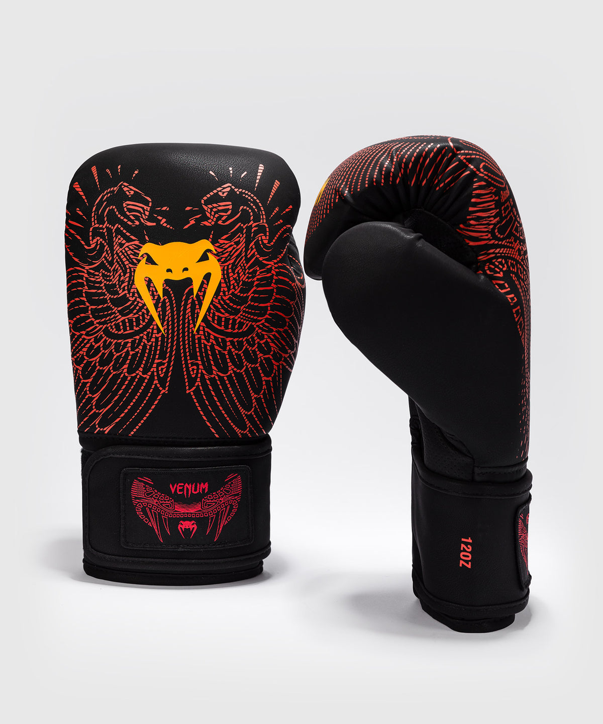 Venum Impact Quetzal Fury Boxhandschuhe - Schwarz/Fury Rot/Tangerine