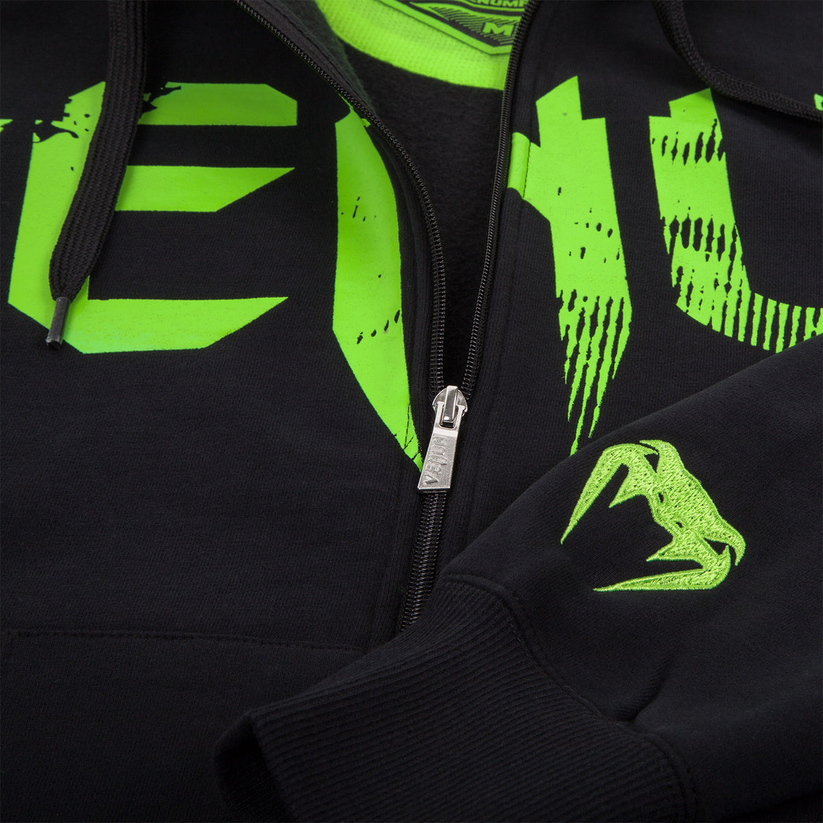 Sudadera con capucha Venum Undisouted - Negro/Amarillo Fluo