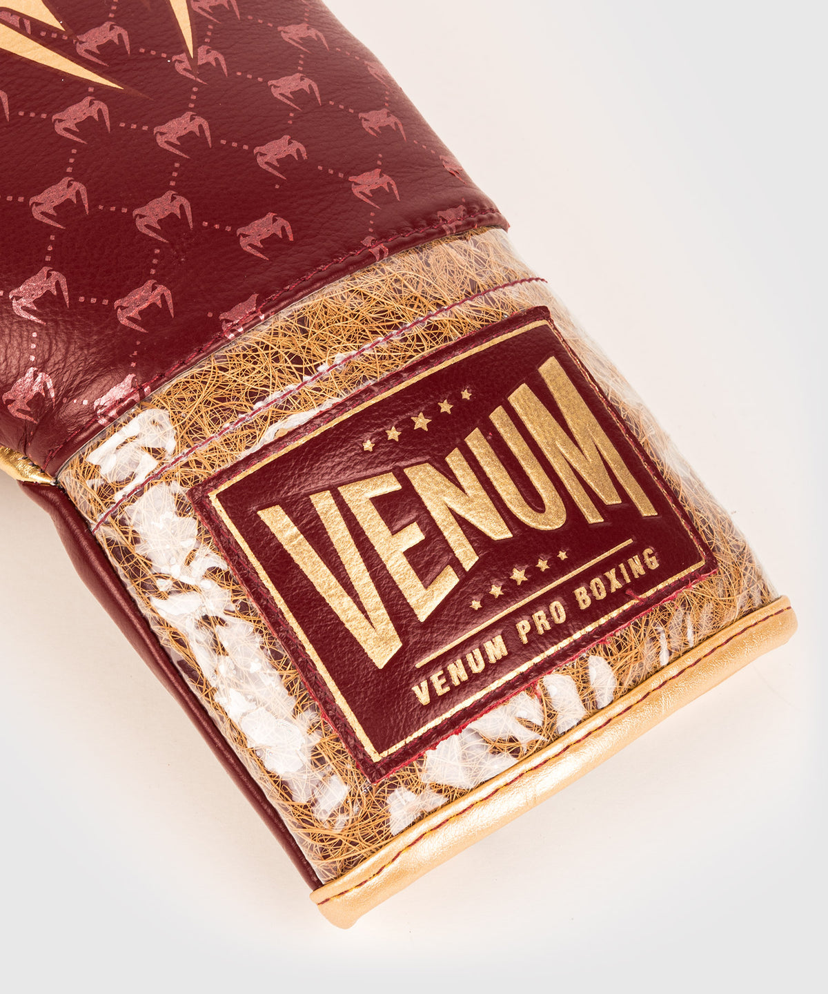 Venum Coco Monogram Pro Lace Up Boxing Gloves - Garnet Red
