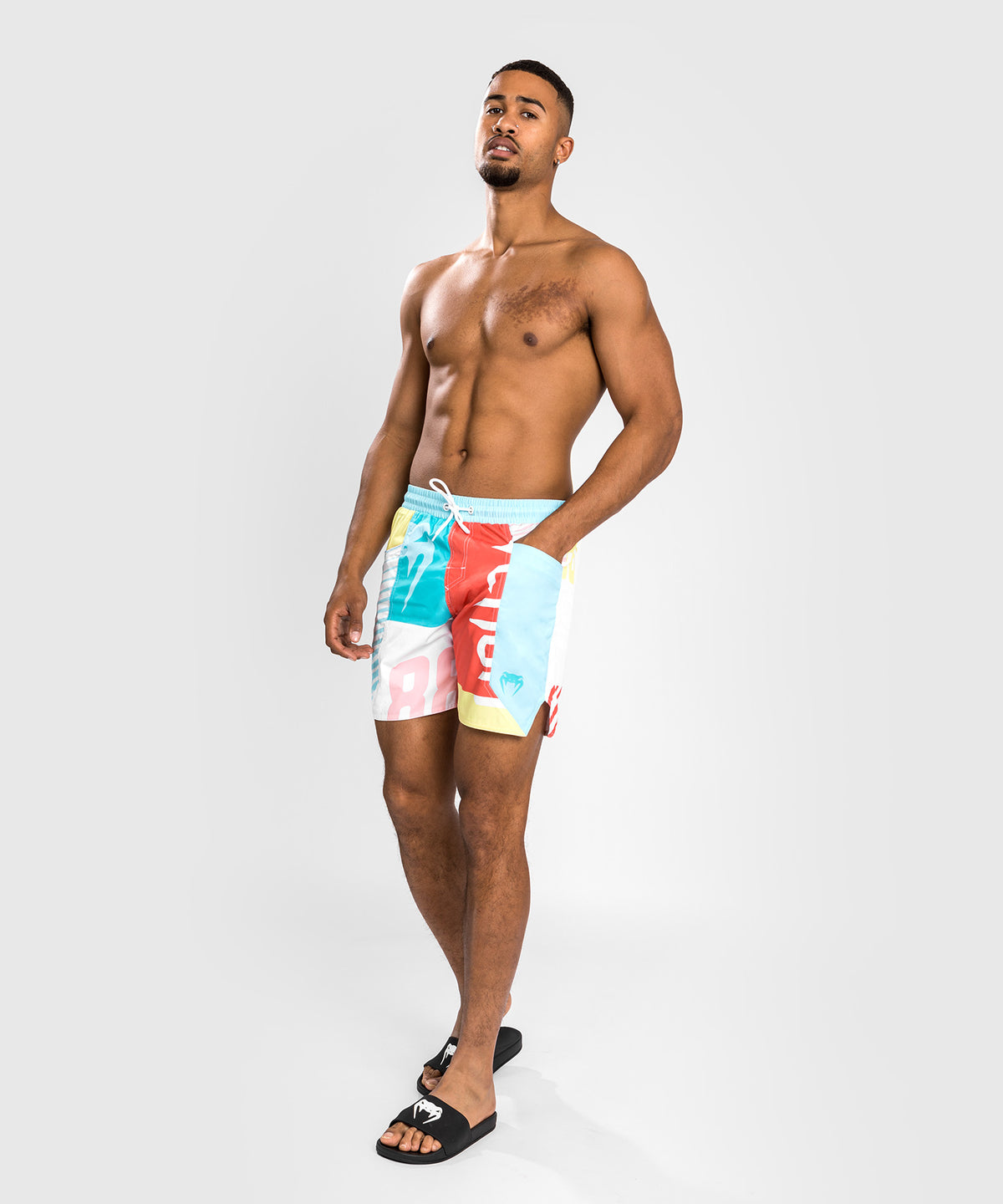 Venum Summer 88 Pantaloncini Da Surf - Blu Clearwater/Rosso fiamma