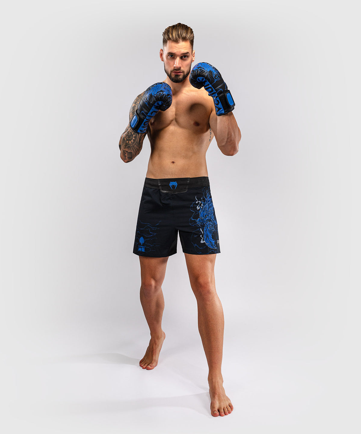 Short de Combat Venum Thunder Dragon – Noir/Bleu Royal