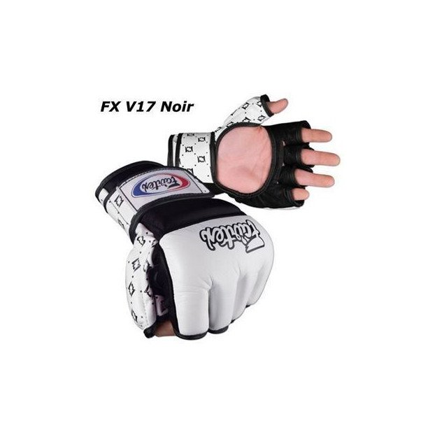 Fairtex Guantes de MMA de Cuero - Blanco/Negro