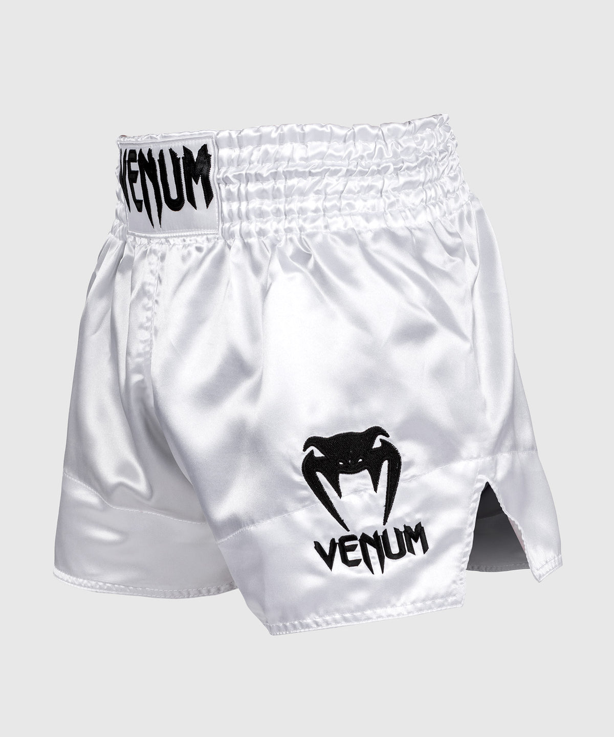 Pantalones Cortos de Muay Thai Venum Classic - Blanco/Negro