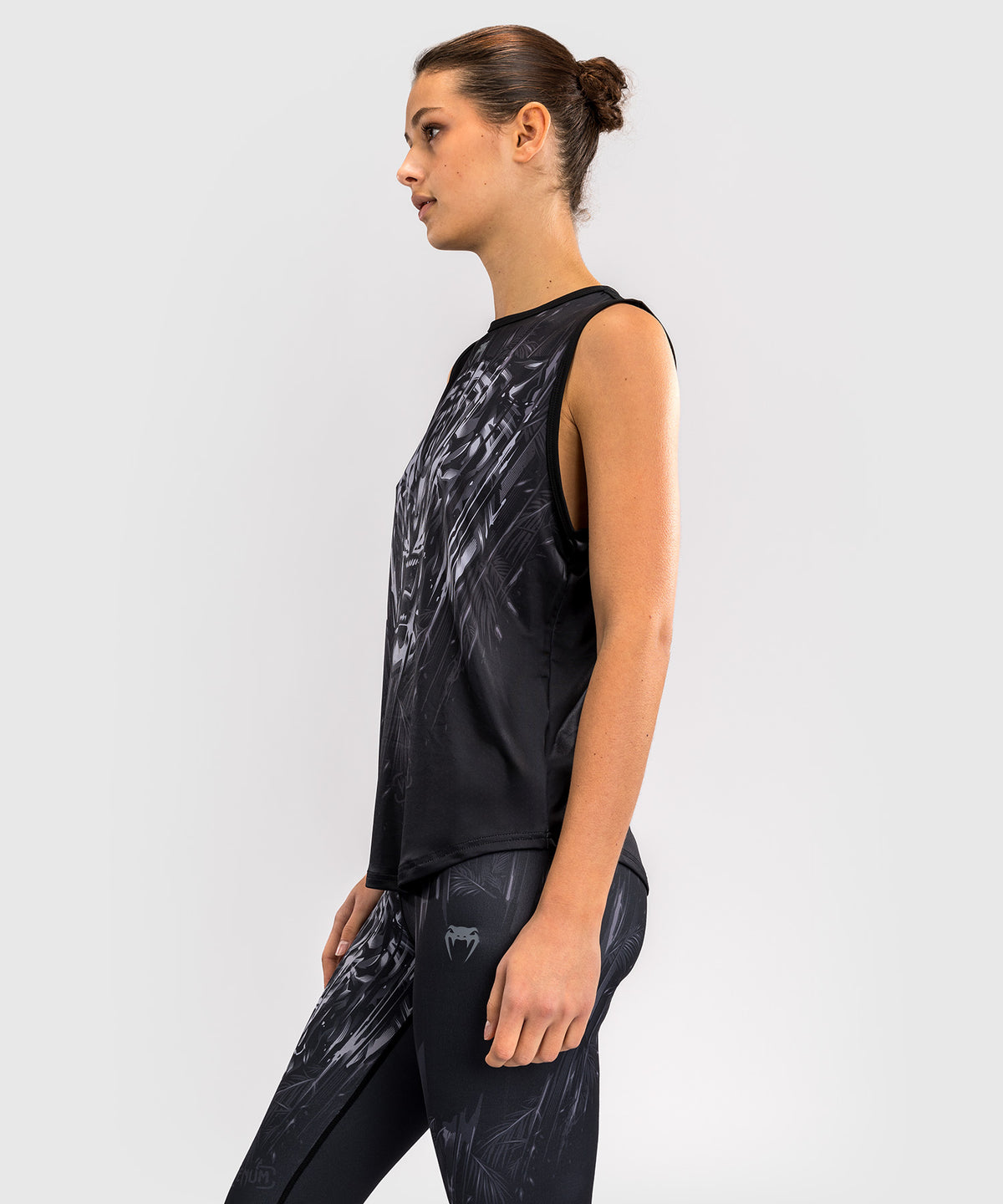 Venum Tiger Top sin Mangas para Mujer - Negro/Plata