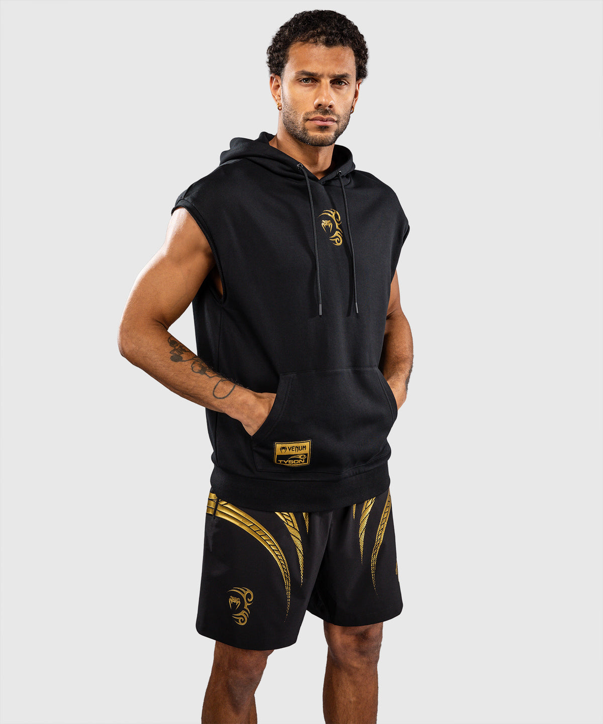 Venum x Mike Tyson Tiger Ärmelloser Kapuzenpullover - Schwarz/Gold