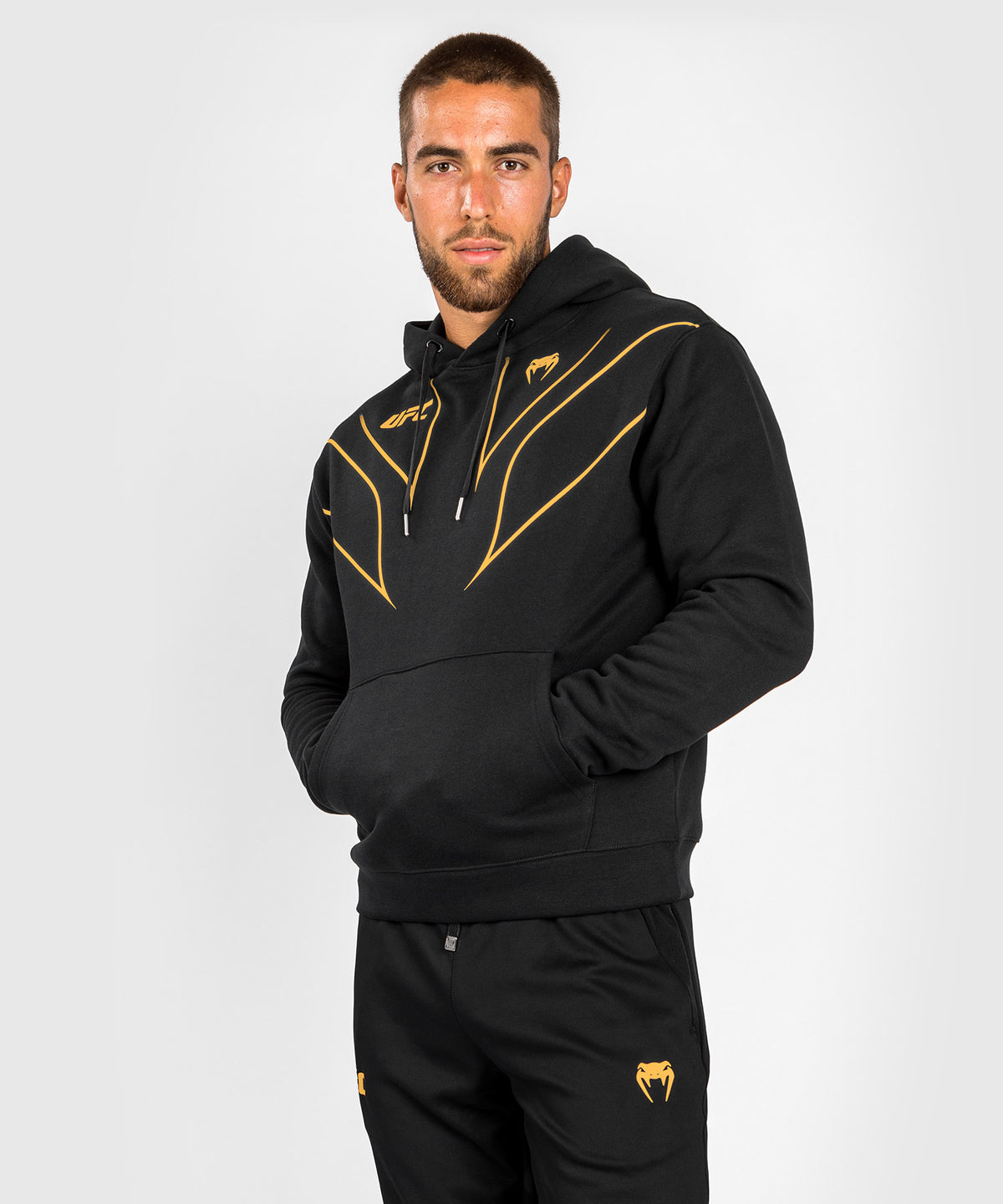 UFC Venum Replica 2.0 Hoodie mit durchgehendem Reißverschluss für Herren – Schwarz