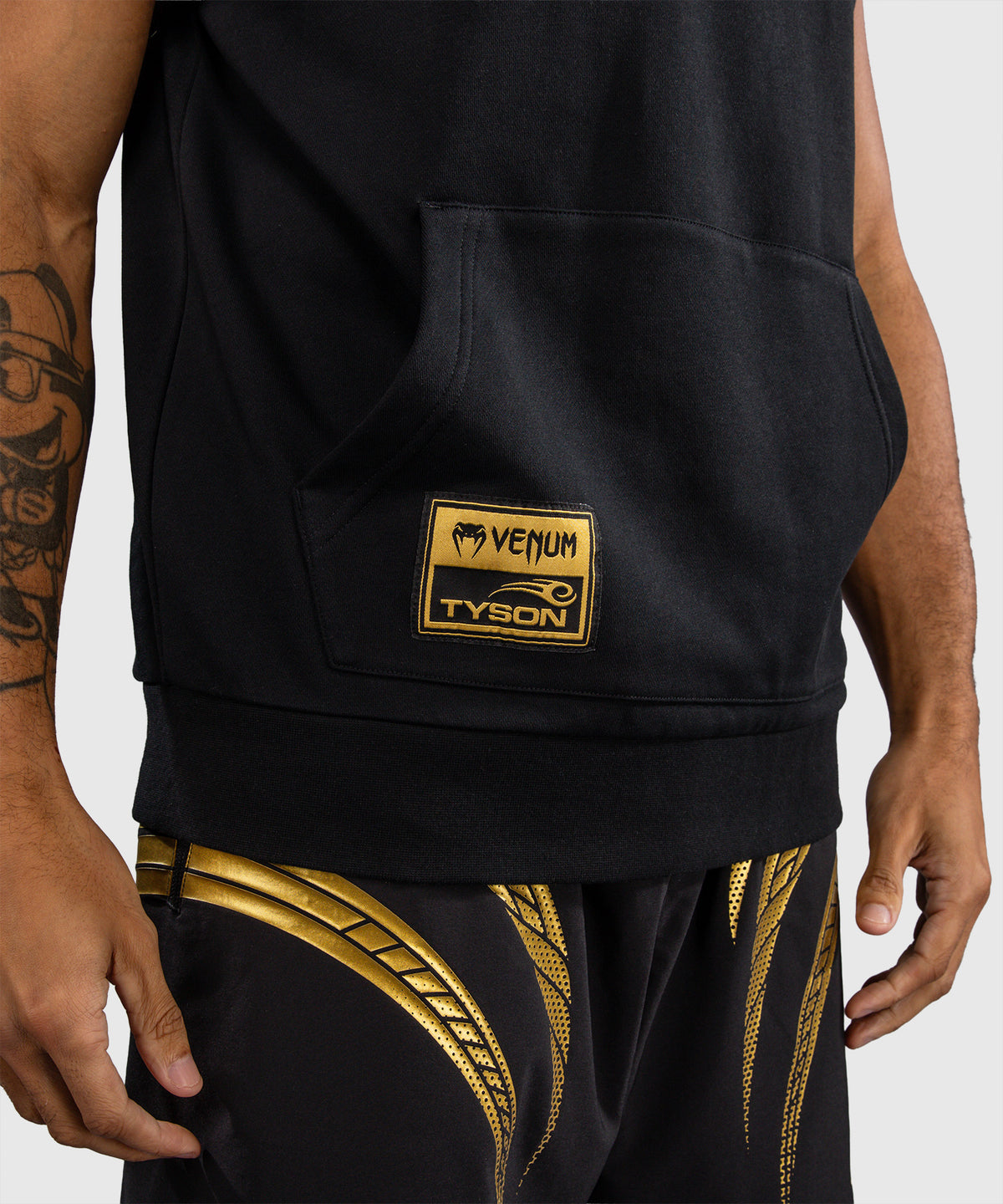 Venum x Mike Tyson Tiger Ärmelloser Kapuzenpullover - Schwarz/Gold