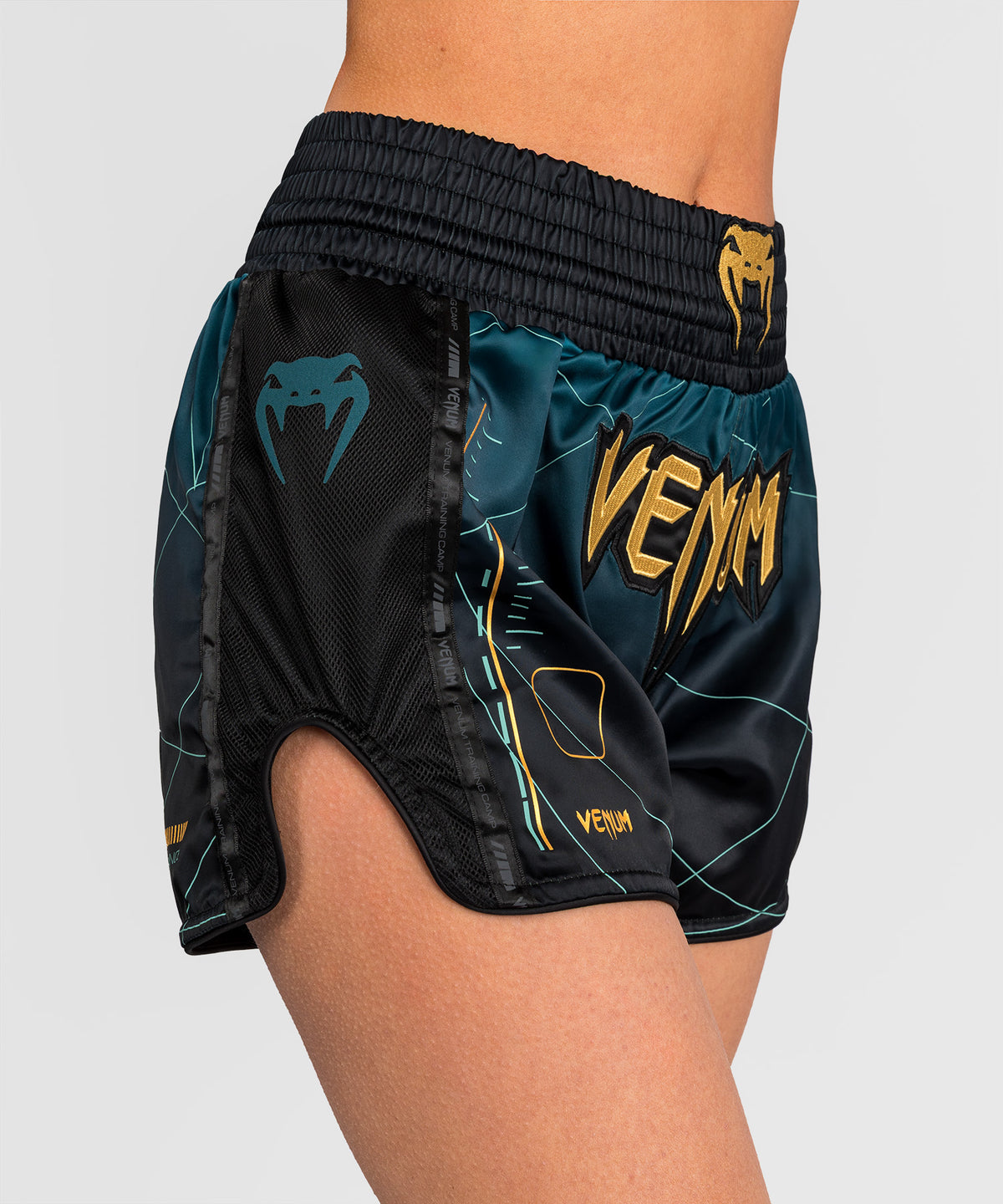 Venum Tactical XT Short Muay Thai Mujer - Negro/Verde Bosque