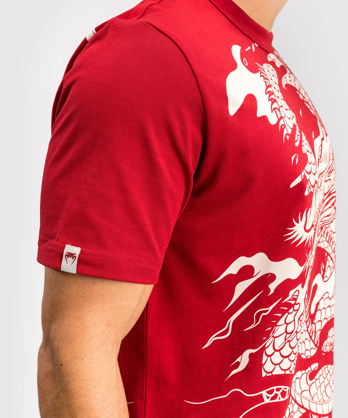 Venum Dragon’s Flight Herren T-Shirt - Kirschrot/Cremeweiß
