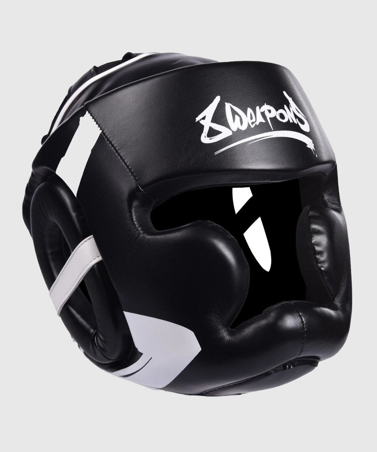 8 Weapons Unlimited Casco de Boxeo - Negro/Blanco