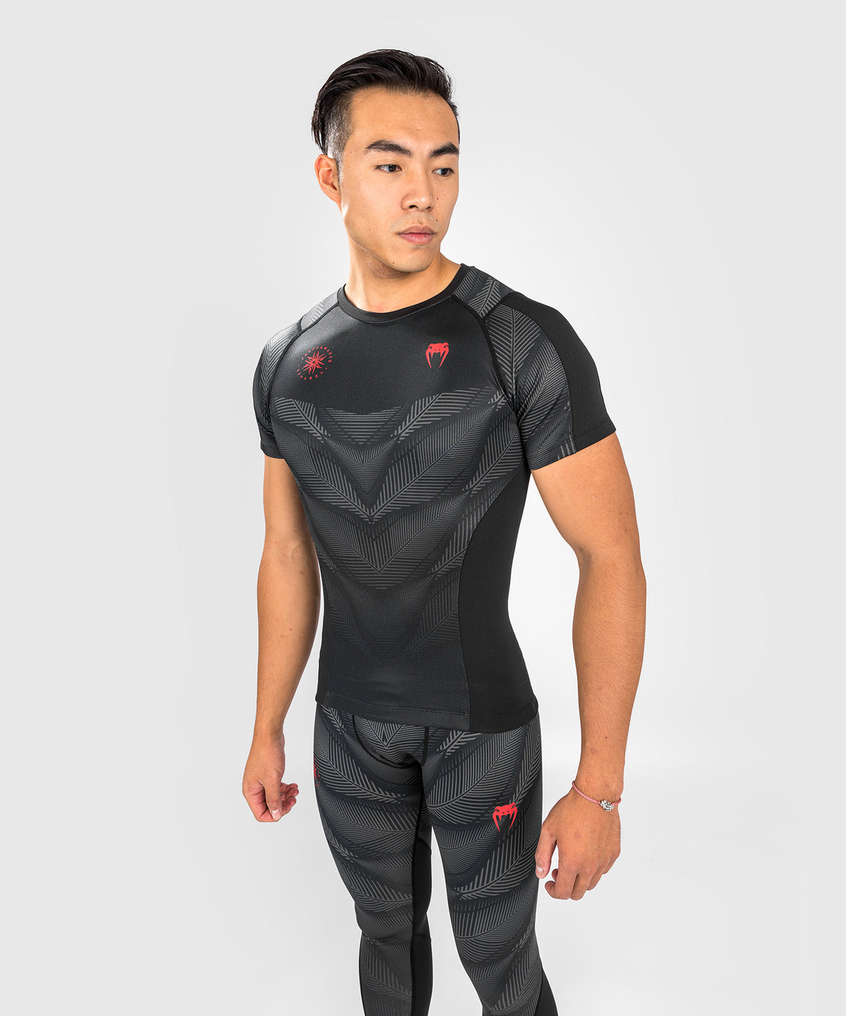 Maglietta Venum Phantom Compression - Maniche corte - Nero/Rosso