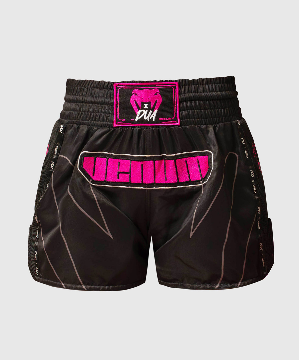 Venum x Dua Muay Thai Shorts - Schwarz/Fuchsia Rosa