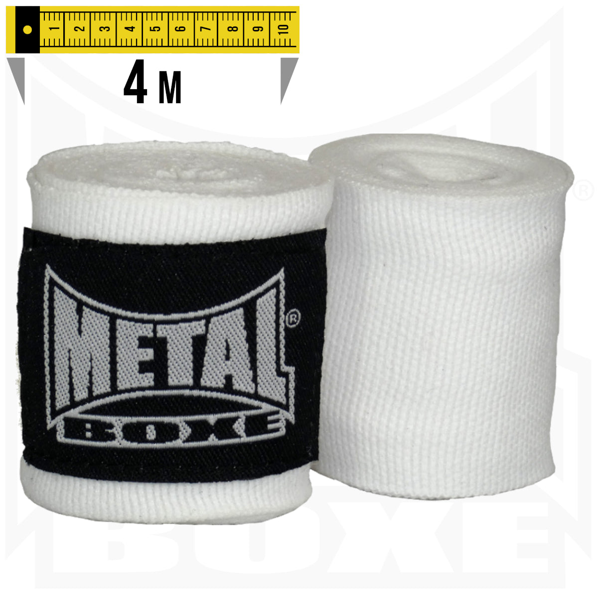 Metal Boxe Boxing Hand Wraps 4m - White