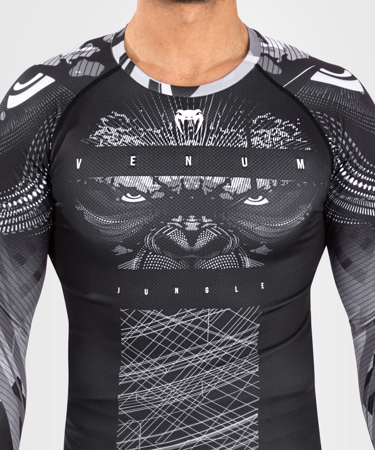 Venum Gorilla Jungle Rashguards Long Sleeves - Black/White 