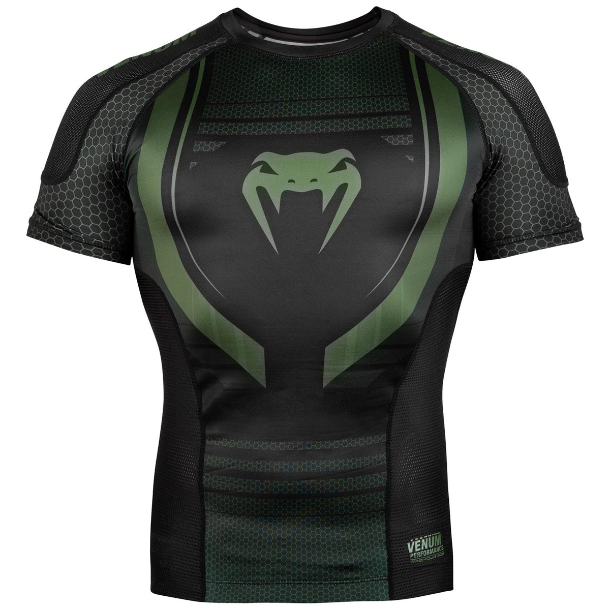 Rashguard Venum Technical 2.0 - Mangas Cortas – Negro/Caqui