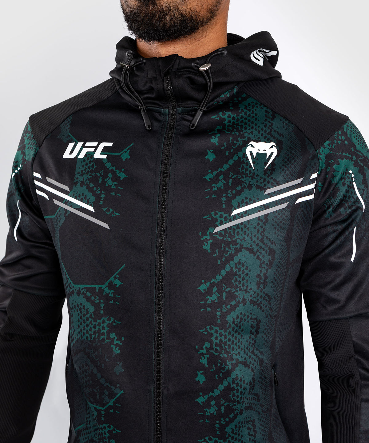 UFC Adrenaline by Venum Authentic Fight Night Felpa con cappuccio per Uomo - Emerald Edition - Verde/Nero 