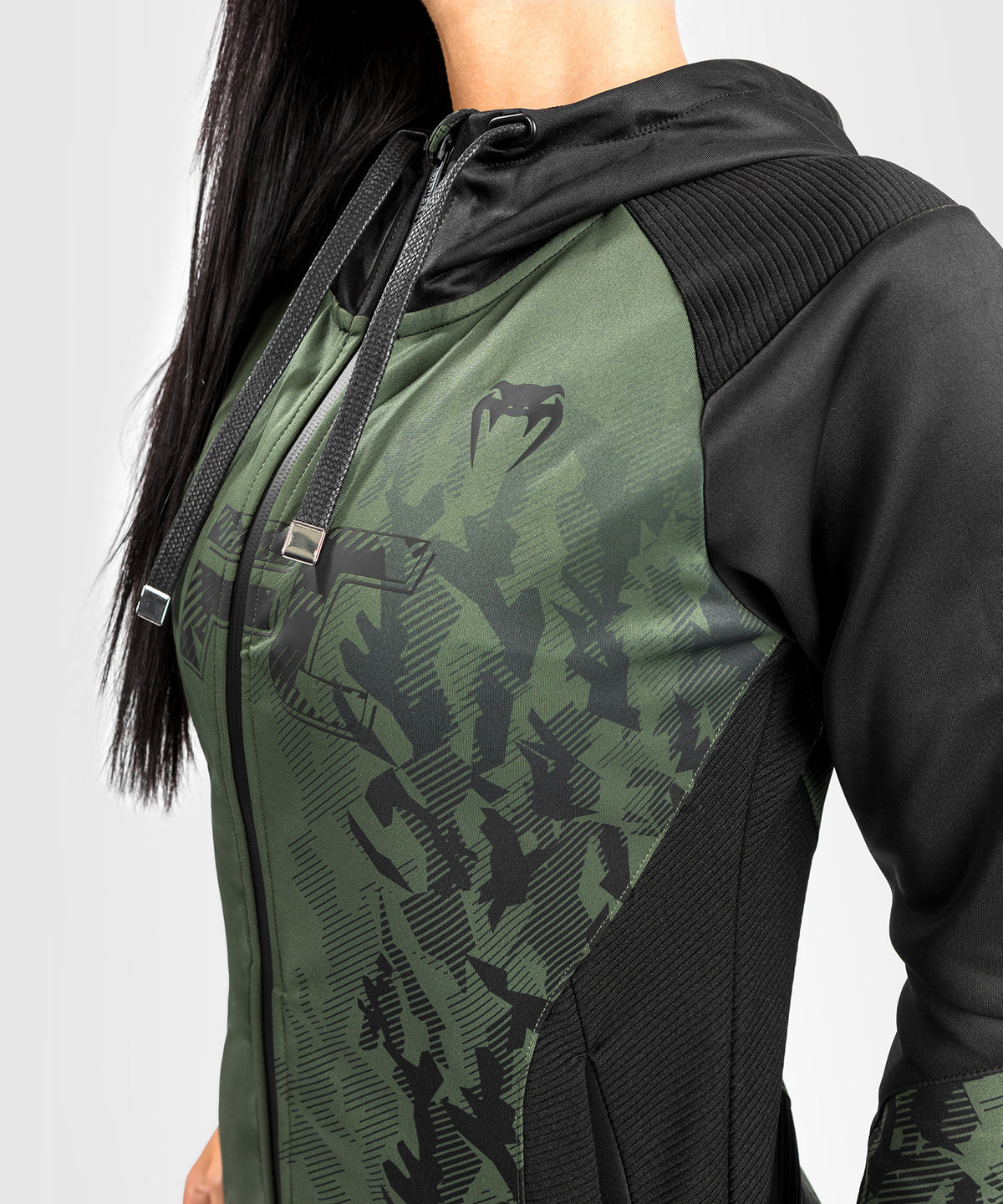 Felpa Con Cappuccio Con Zip Donna UFC Venum Authentic Fight Week - Verde