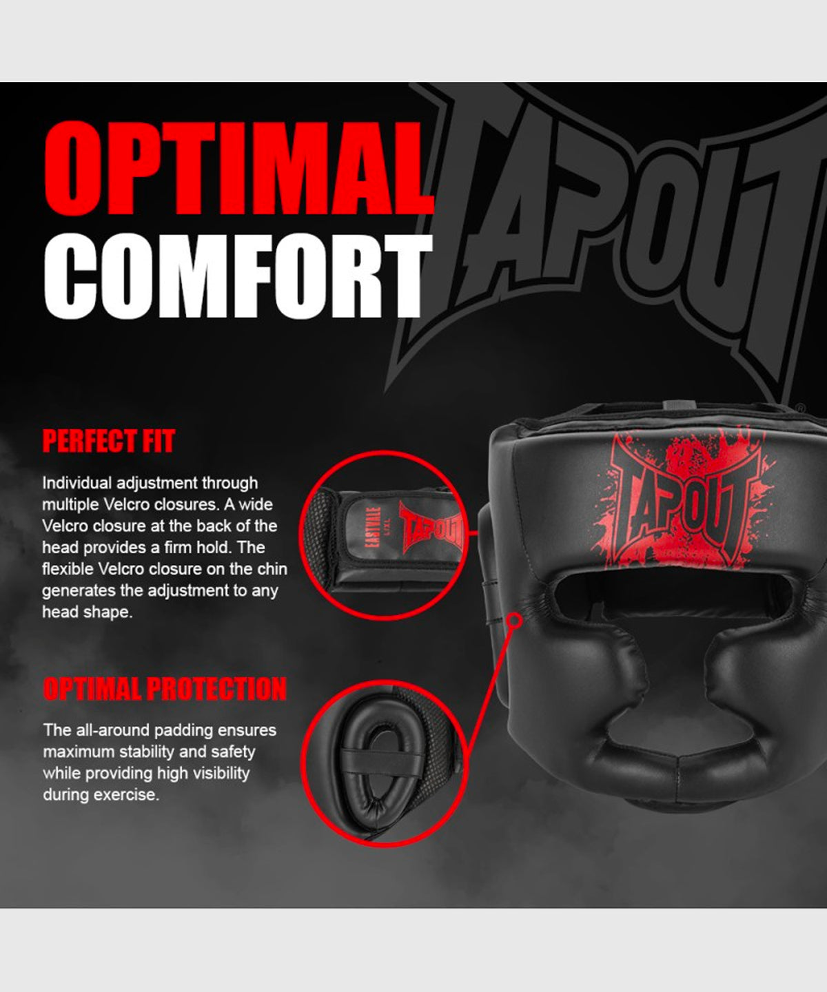 Tapout Kopfschutz - Schwarz/Rot