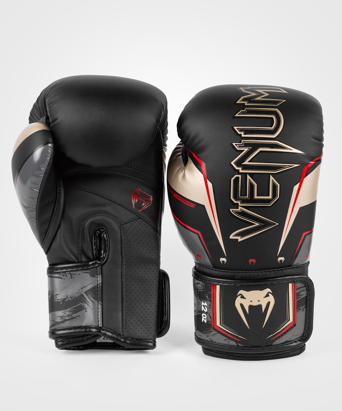 Venum Elite Evo Guantes de Boxeo - Negro/Dorado/Rojo