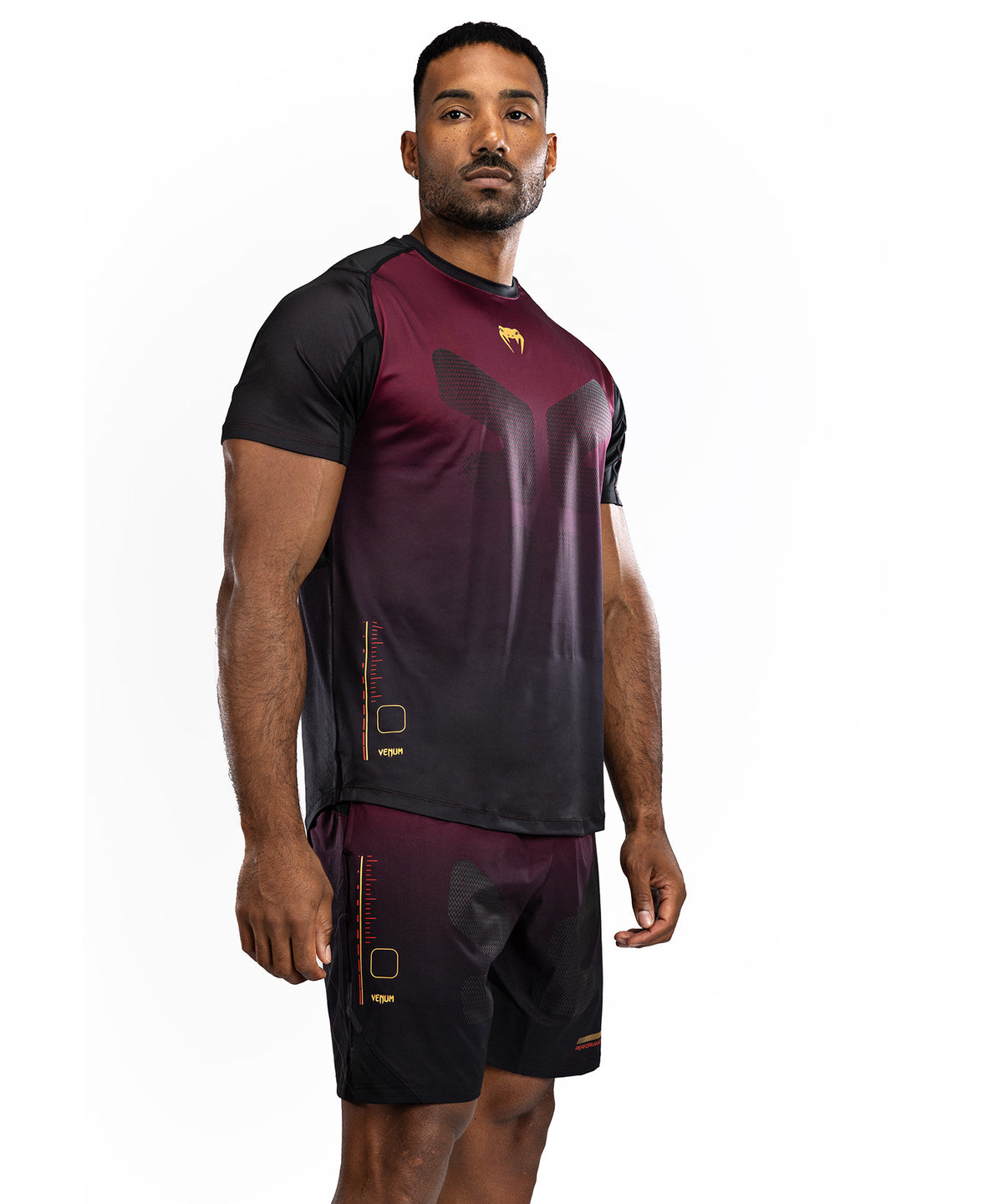 Venum Tactical XT Camiseta Dry Tech Hombre - Negra/Burdeos/Oro