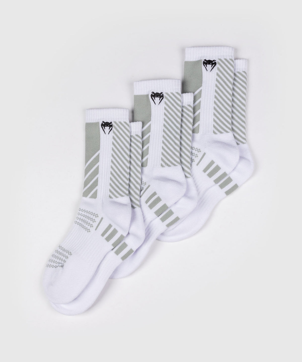 Pack de 3 Paires de Chaussettes Mi-longues Venum Vector - Blanc/Gris