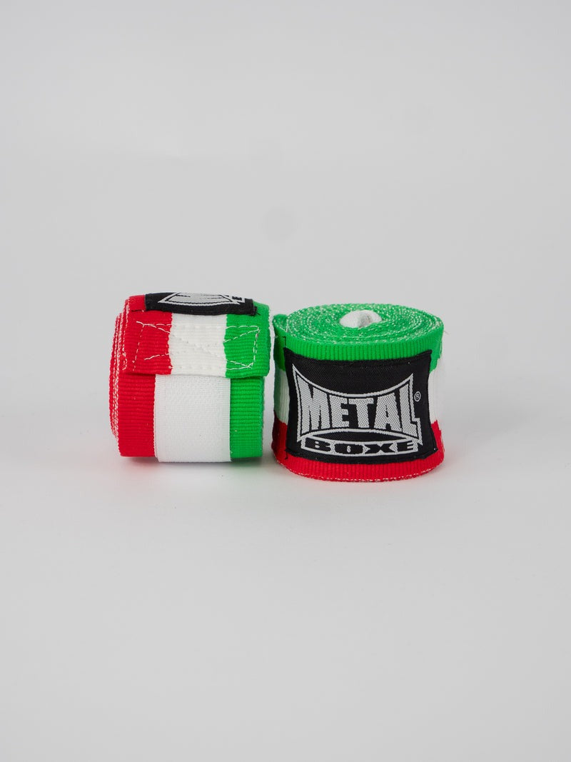Bandages de boxe Metal Boxe ITALIE 2,50m - Vert/Blanc/Rouge
