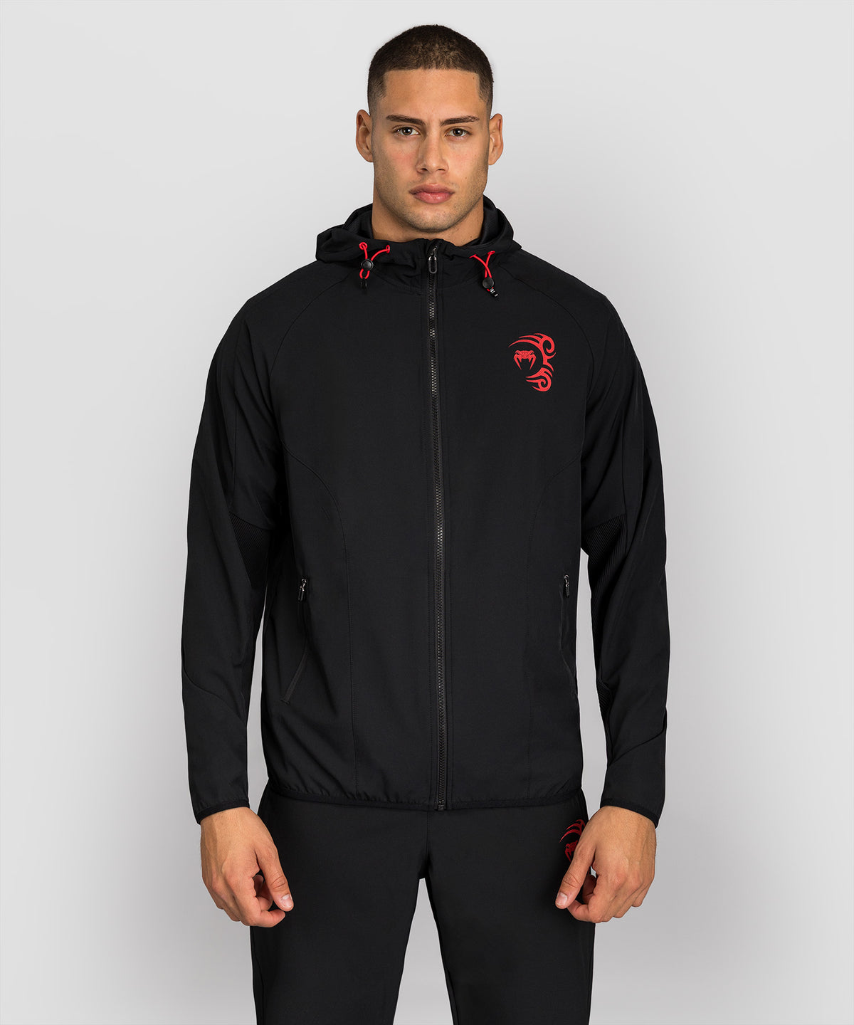 Venum x Mike Tyson Tiger Trackjacke - Tiefes Tiefschwarz/Intensives Rot