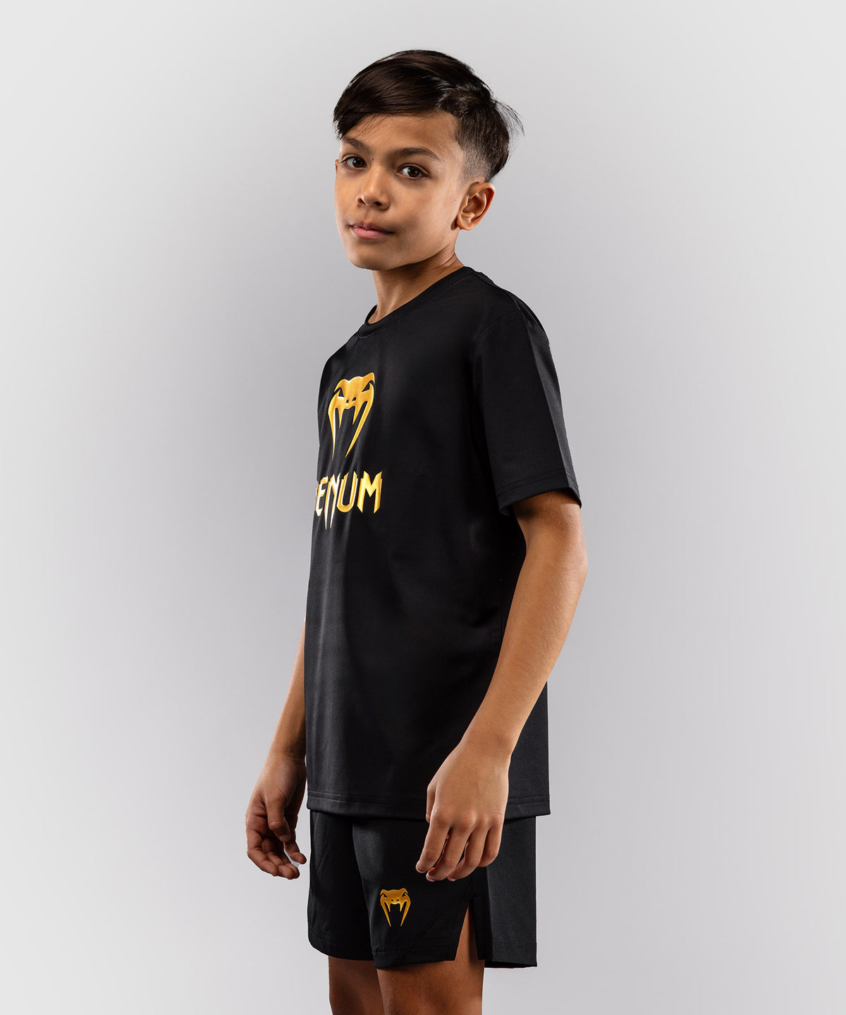 Venum Classic Dry Tech T-Shirt für Kinder - Schwarz/Gold