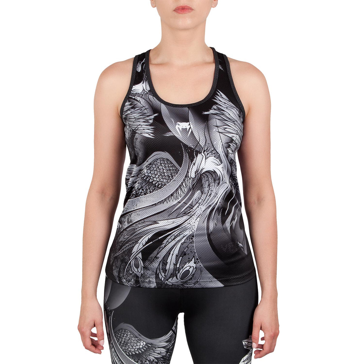 Camiseta sin Mangas Venum Phoenix - Negro/Blanco - Para Mujer