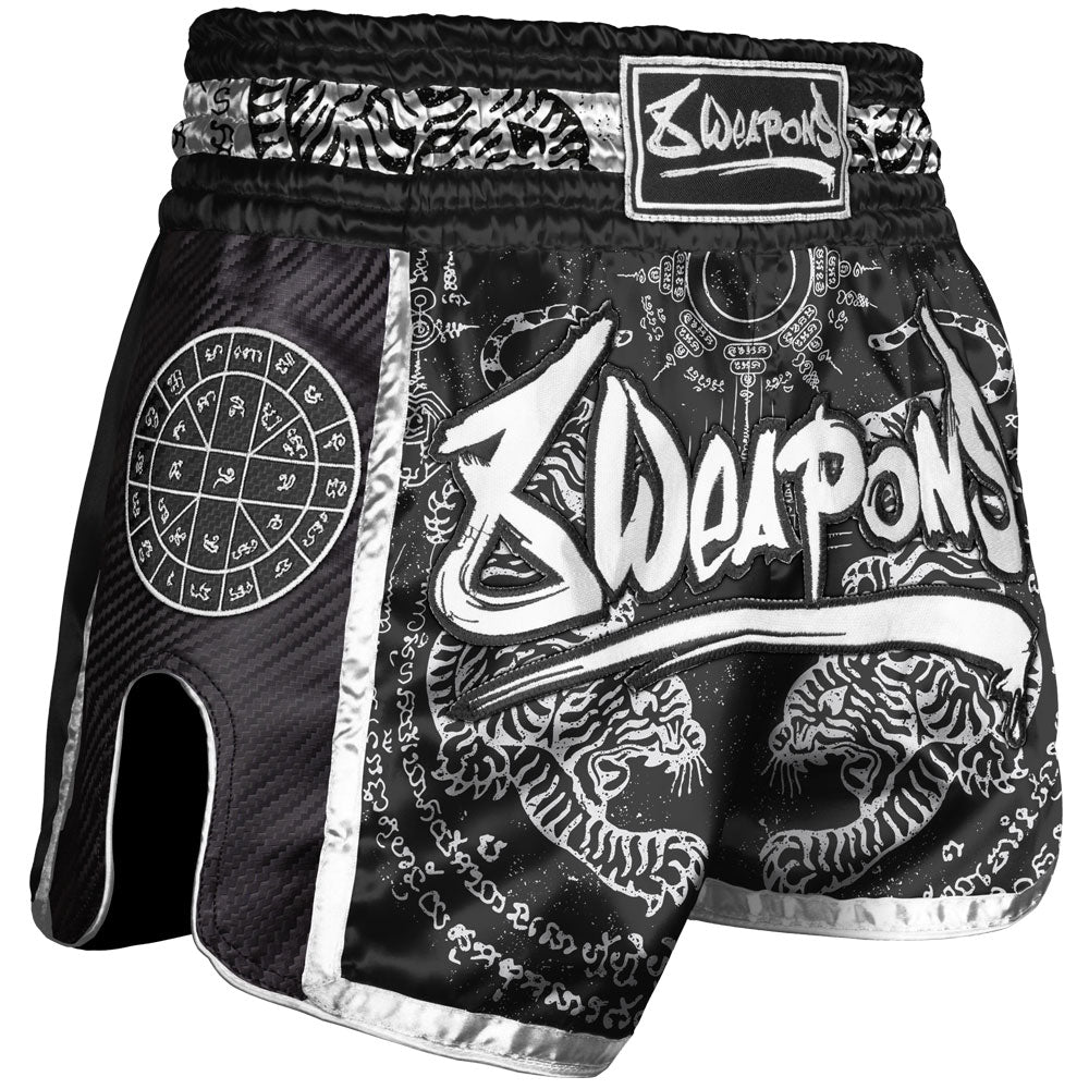 Carbon Sak Yant Tigers Muay Thai Shorts - Black