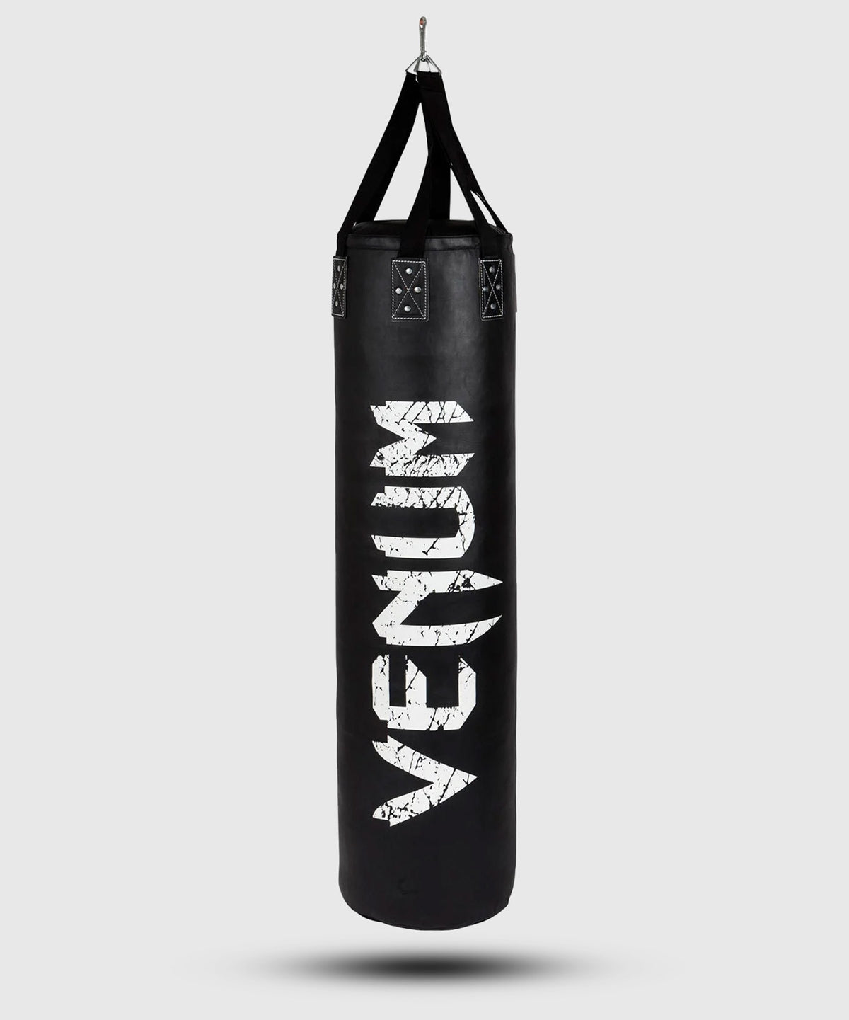 Venum Challenger Boxsack + Deckenhaken - Schwarz/Weiß - Gefüllt - 130cm
