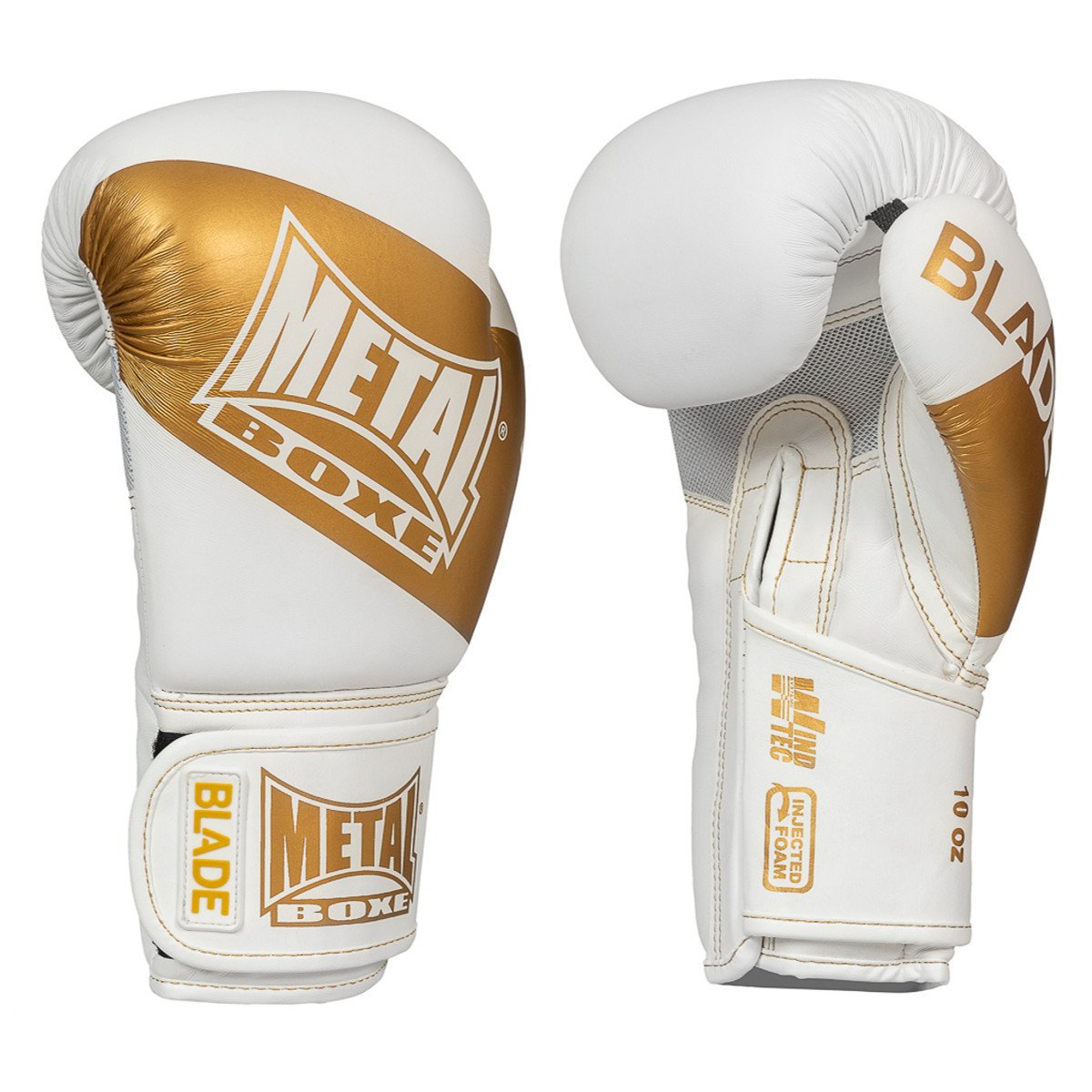 Metal Boxe Blade Guantes de Boxeo - Oro/Blanco