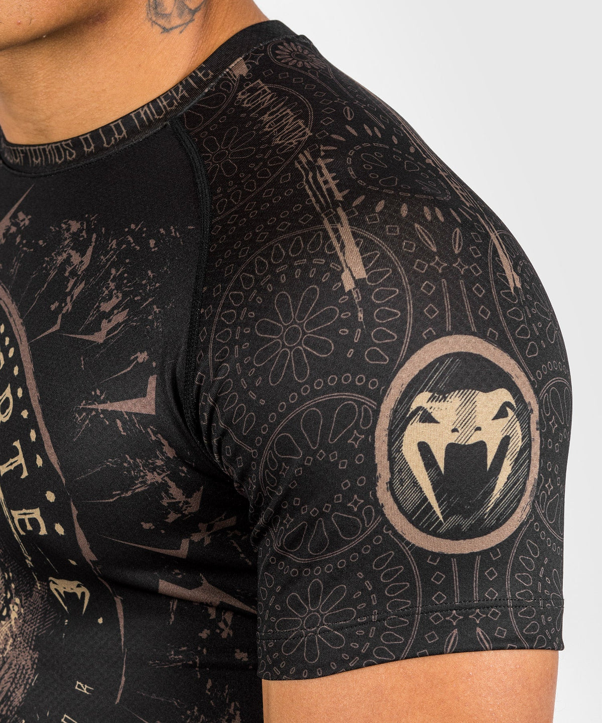 Rashguard Santa Muerte Dark Side Venum - kurzärmelig - Schwarz/Braun