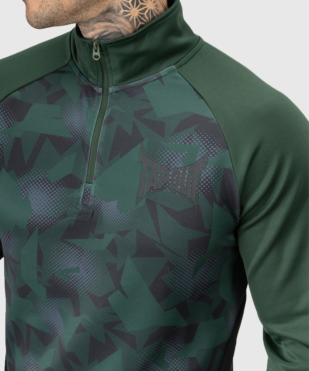 Tapout Training Graphic T-shirt a Maniche Lunghe - Verde/Nero