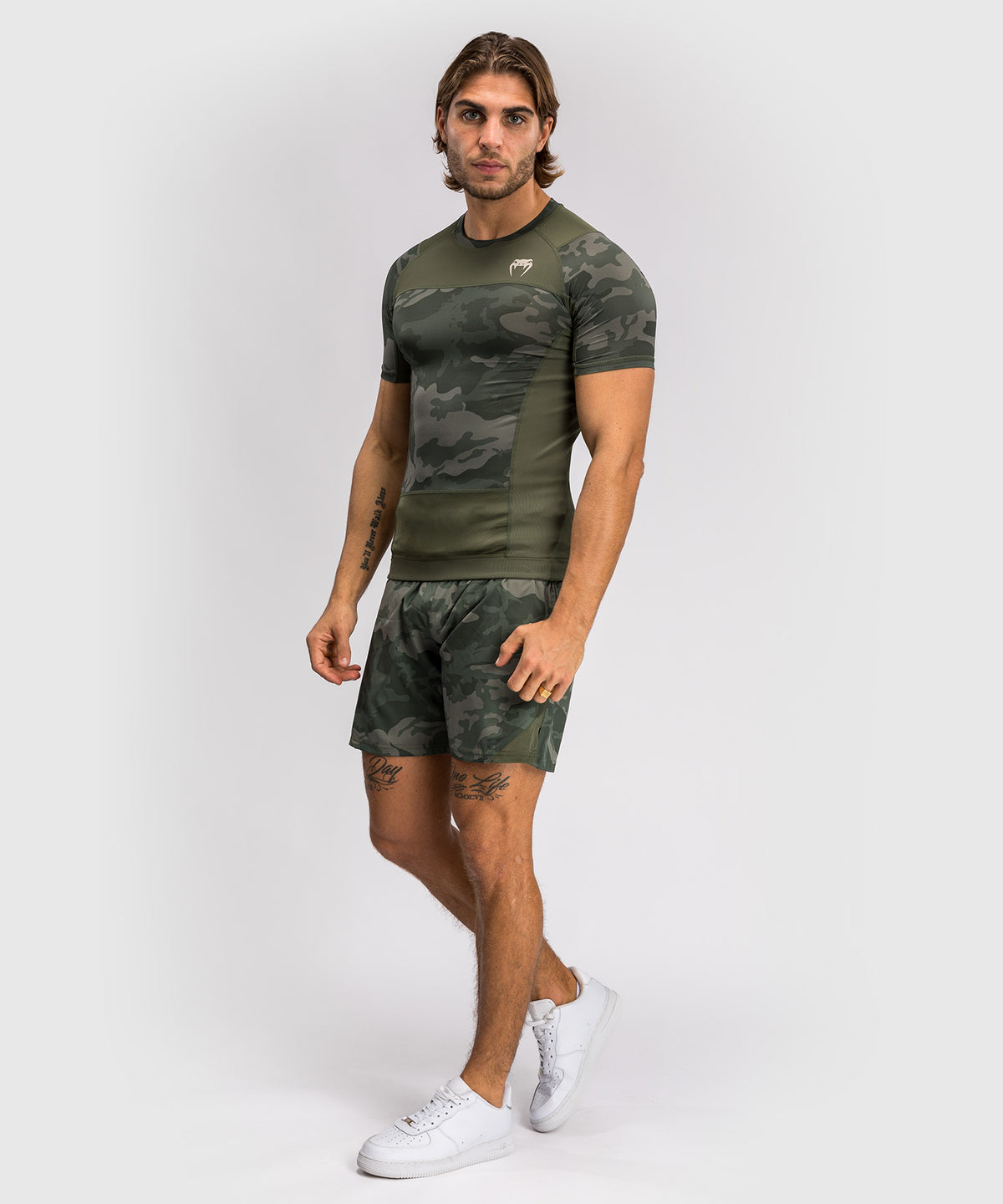 Venum G-Fit Air Herren Kurzarm Rashguard - Armee-Tarnmuster