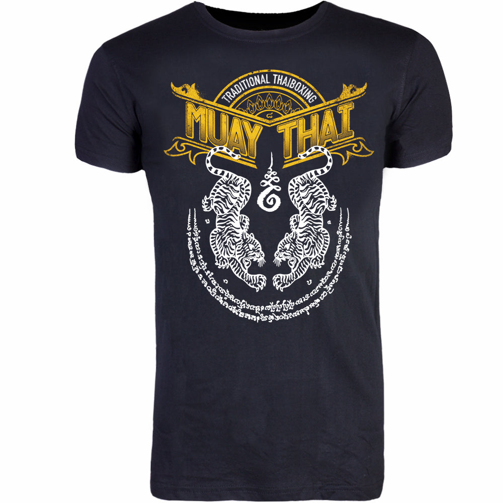 8 Weapons Sak Yant Tigers Muay Thai Camiseta - Negro