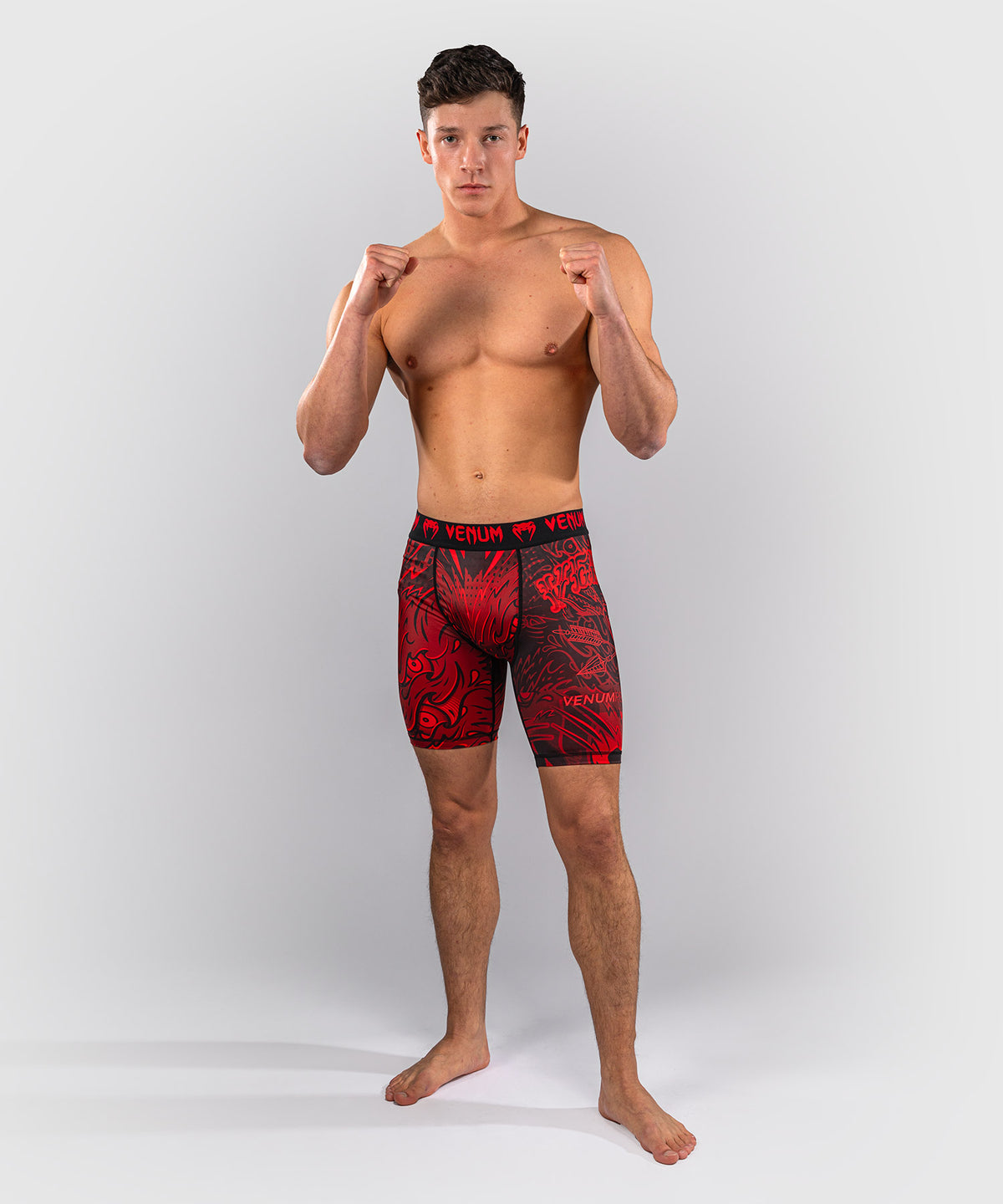Venum Wolf Atak Vale Tudo Shorts - Black/Red
